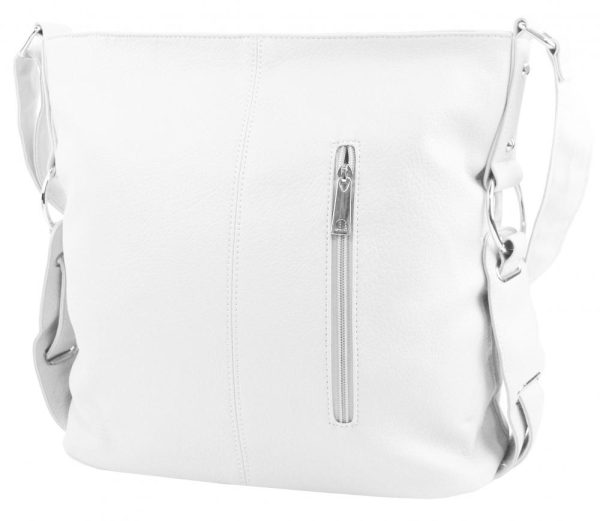 Biela moderná crossbody dámska kabelka 67-MH