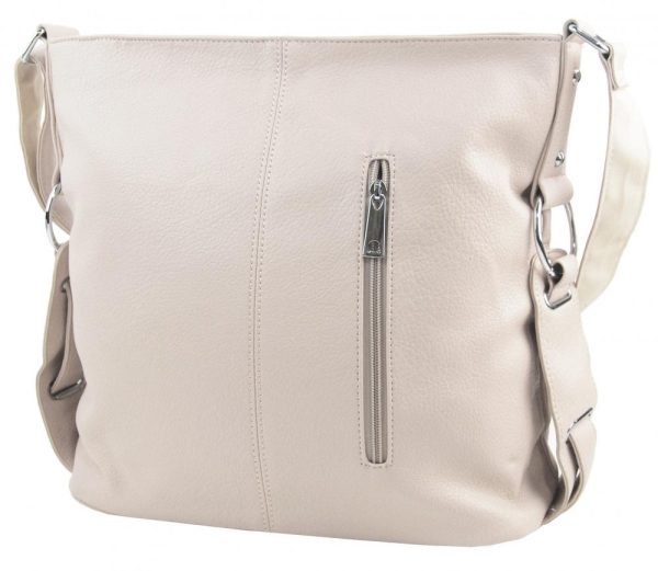 Krémová moderná crossbody dámska kabelka 67-MH