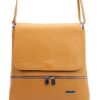 Kožená dámska crossbody kabelka Camel hnedá