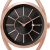 MINET Růžovo-černé dámské hodinky ICON ROSE GOLD BLACK MESH