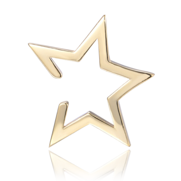 MINET Pozlacená stříbrná záušnice EAR CUFF STAR