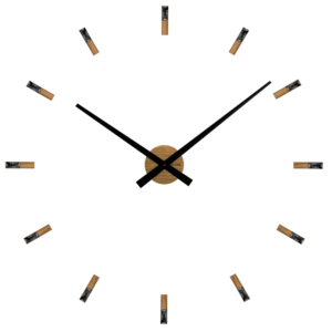 VLAHA Dubové nalepovací hodiny MINIMAL s kameny vyrobené v Čechách ⌀84cm