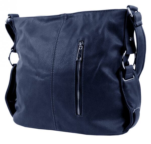 Tmavo modrá moderná crossbody dámska kabelka 67-MH